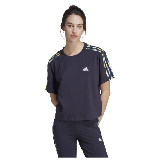 Adidas Γυναικεία κοντομάνικη μπλούζα VIBAOP 3-Stripes Crop Top